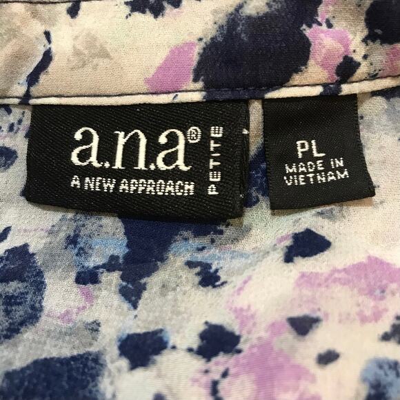 A New Approach Blue High Neck Long Sleeve Sheer Top L Petite - Picture 3 of 5